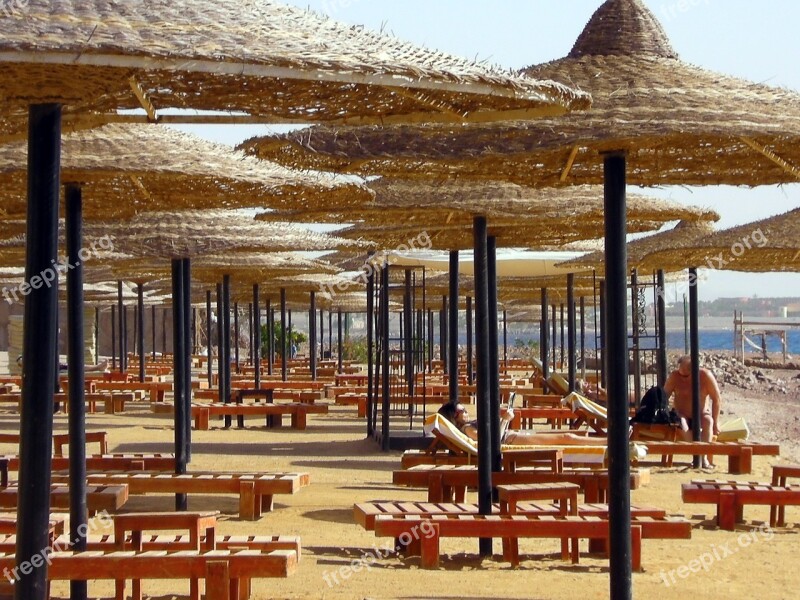 Turkey Seaside Beach Forest Of Umbrellas Sandy Beach