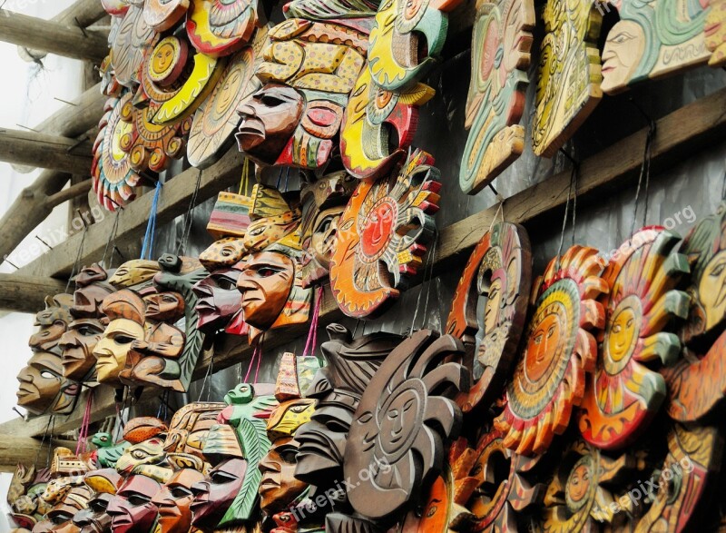 Guatemala Chichicastenango Market Display Masks