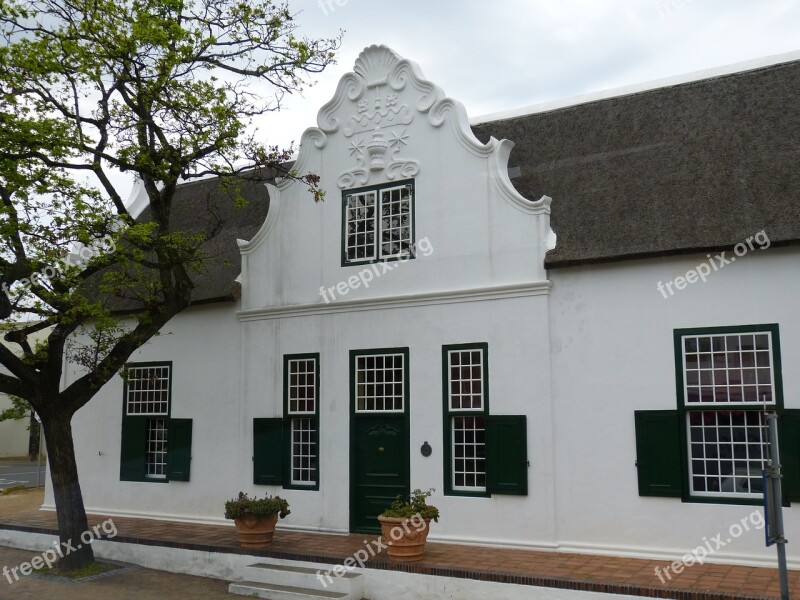 South Africa Stellenbosch Building Cape Dutch Thatched Roof