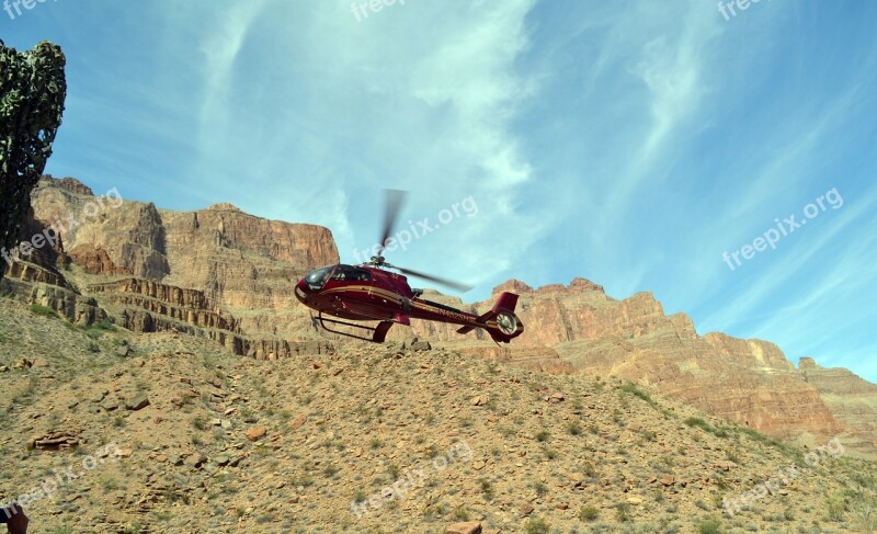 Grand Canyon Canyon Helicopter Chopper Rock