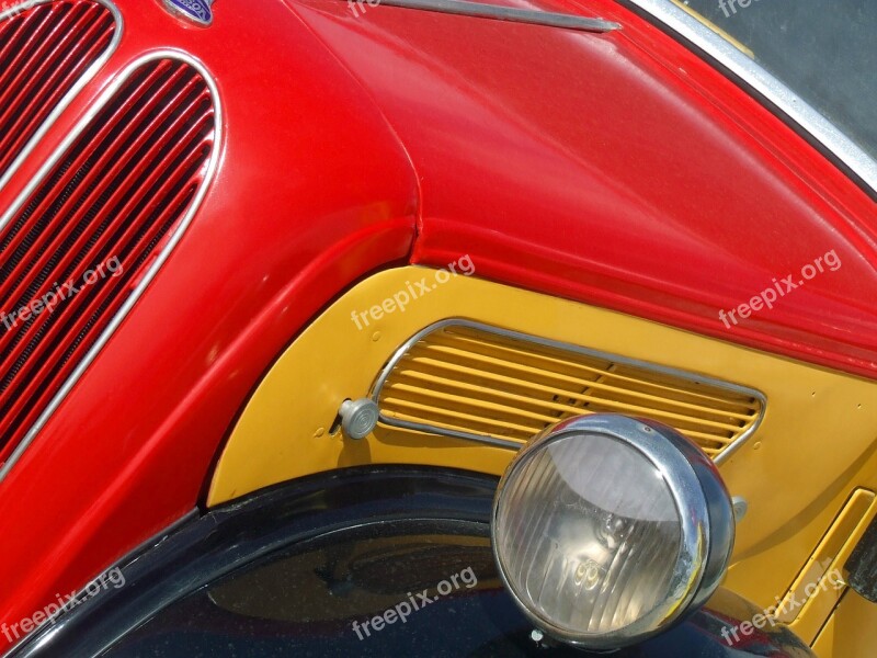 Old Truck Abstract Front Red Yellow