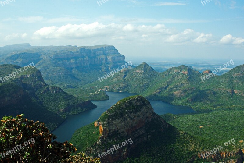 South Africa Mountain Drakensberg Lake Ravine