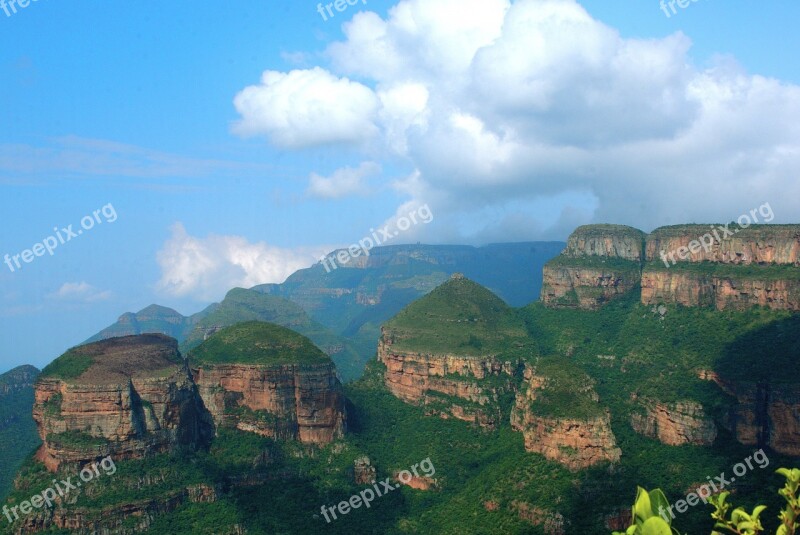 South Africa Mountain Drakensberg Landscape Rondavels