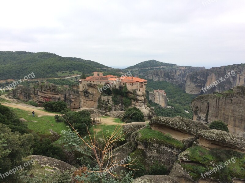 Monasteries Meteors House Mountain Greece