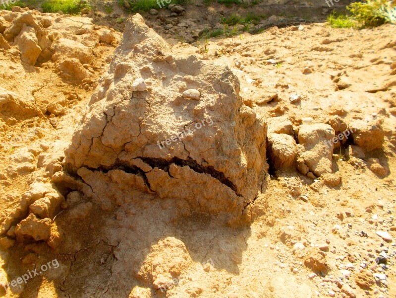 Sand Clay Cracks Ground Shriveled From