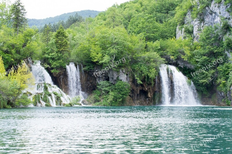 Waterfalls Croatia Plittvice Lakes National Park