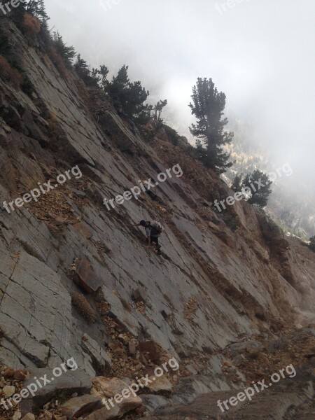 Mountains Rocks Climbing Peak Landscape