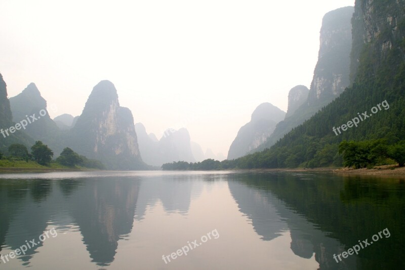 Gulin Mountains Water Landscape Lake