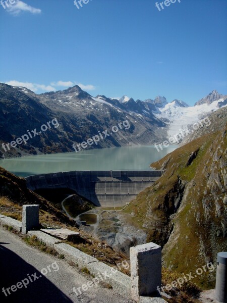 Pass Road Grimsel Hinteraar Reservoir Free Photos