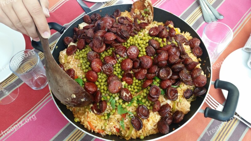 Paella Chicken Chorizo Food Spanish Cousin