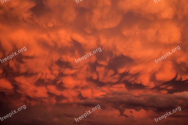 Clouds Red Abstract Redhead Burning Sky