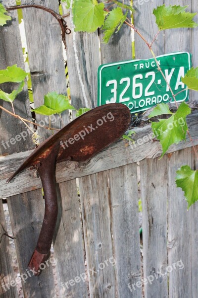 Shovel License Plate Garden Yard Art Outdoor Art