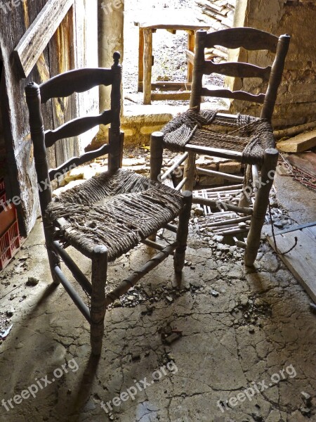 Chairs Vogue Old Abandoned Ruin