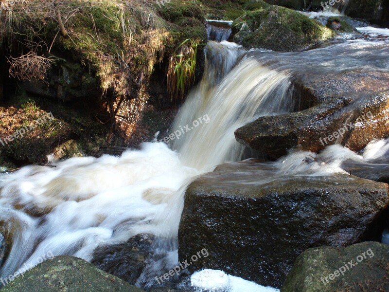 Water Waterfall Bach Stones Nature