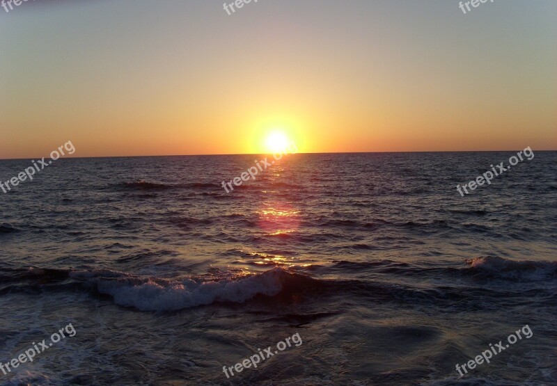 Tel Aviv Sunset Sea Free Photos