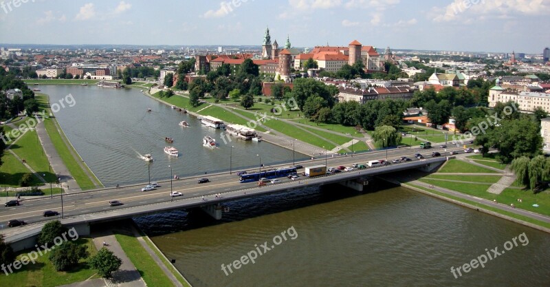 Kraków Poland Wawel Castle Aerial