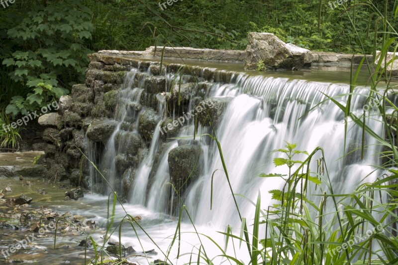 Waterfall Water Cascade Stream Nature