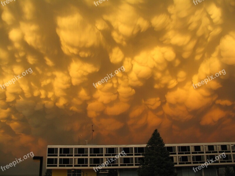 Mammatus Clouds Mammatocumulus Sky Weather Sunset