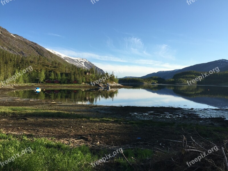 Fjord Norway Evening Ebb Arctic Circle