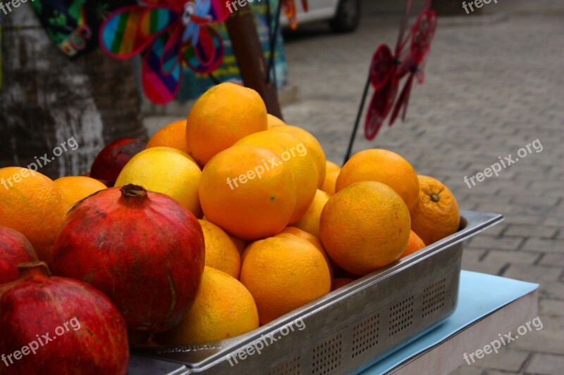 Pomegranate Orange Market Metal Free Photos