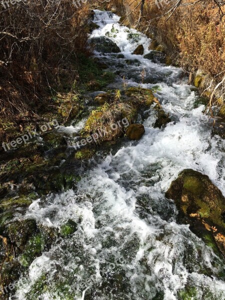 Waterfall Utah Landscape Water Rock