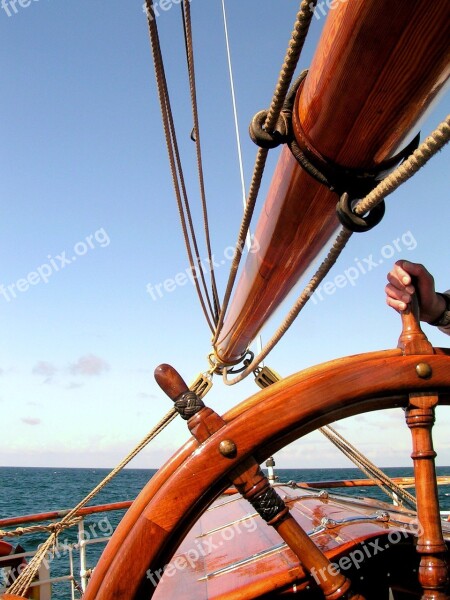 Ship Rudder Sørlandet Sailing Vessel Helm Sea