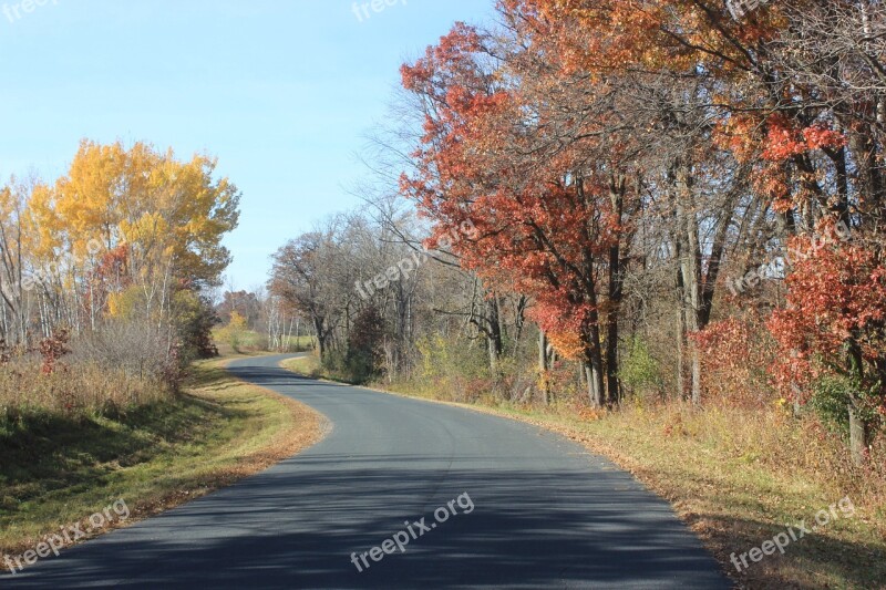 Autumn Country Road Country Rural Scenic