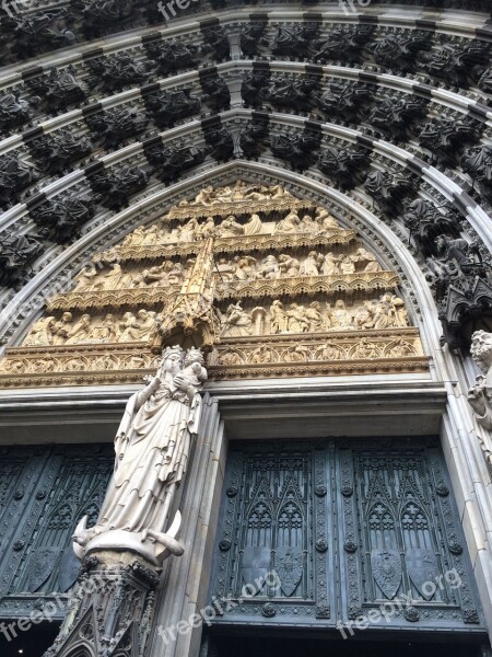 Cathedral Door Madonna And Child Architecture Cathedral Strasbourg