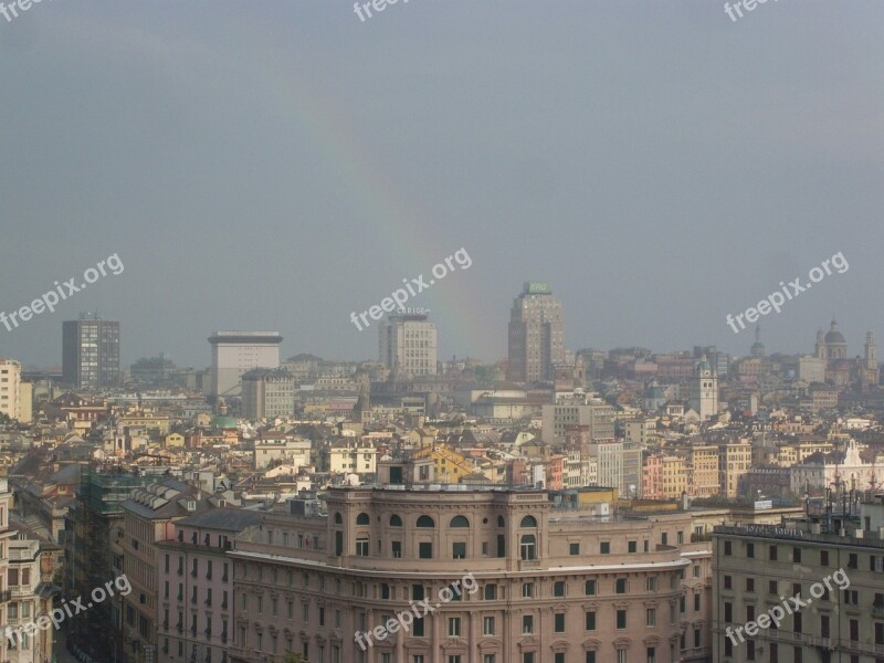 Genoa Rainbow Landscape City View Free Photos