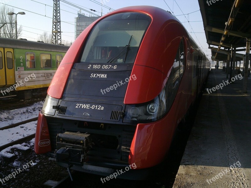 Railcar Railway Poland Train Station