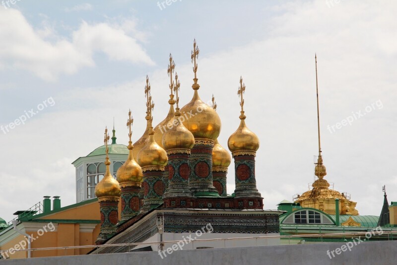 Church Golden Dome Russia Moscow