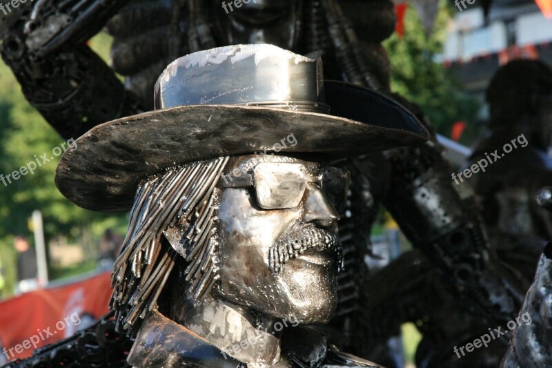 Sculpture Metal Biker Free Photos