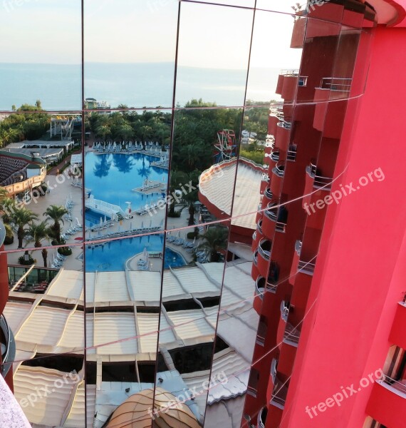 Mirror Image Hotel Hotel Window Pool Free Photos