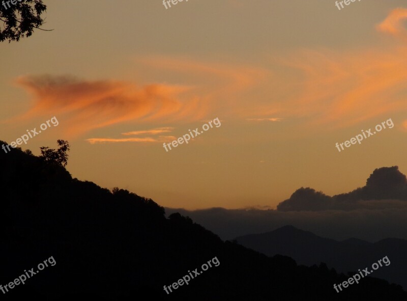 Evening Sunset Sky Nature Landscape