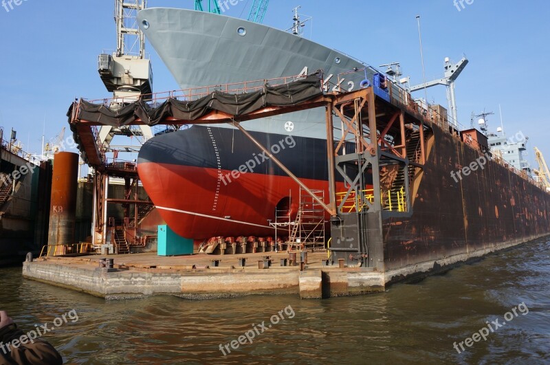 Hamburg Port Ship Port Dock Ship Repair Works