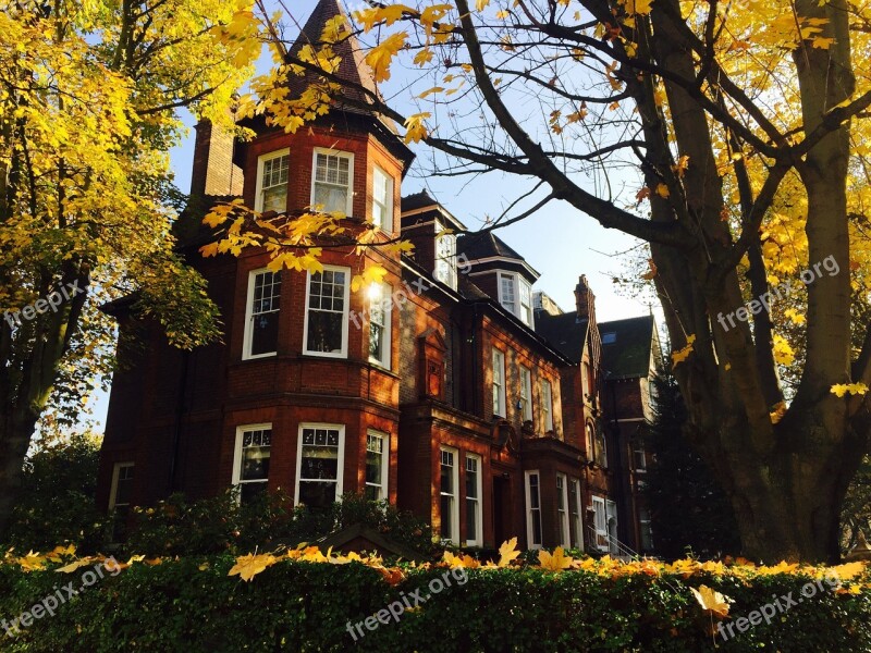 Fall Colors Historic Brick Building Autumn Fall