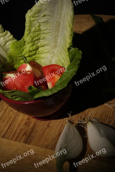 Food Lettuce Tomato Onion Still Life