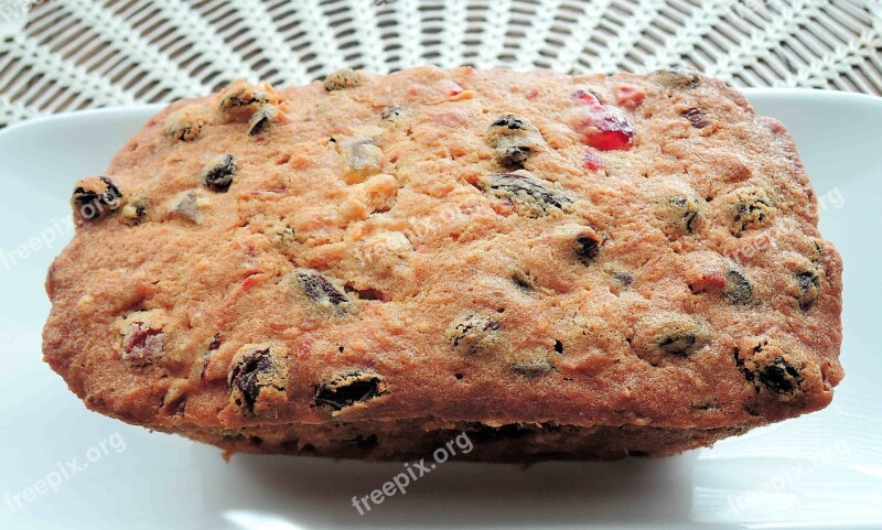 Light Christmas Cake Raisins Cherries Pineapple Butter