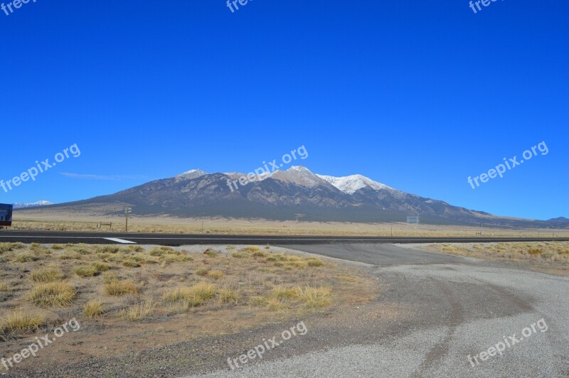 Blue Sky Blanca Peak Colorado Snow Travel