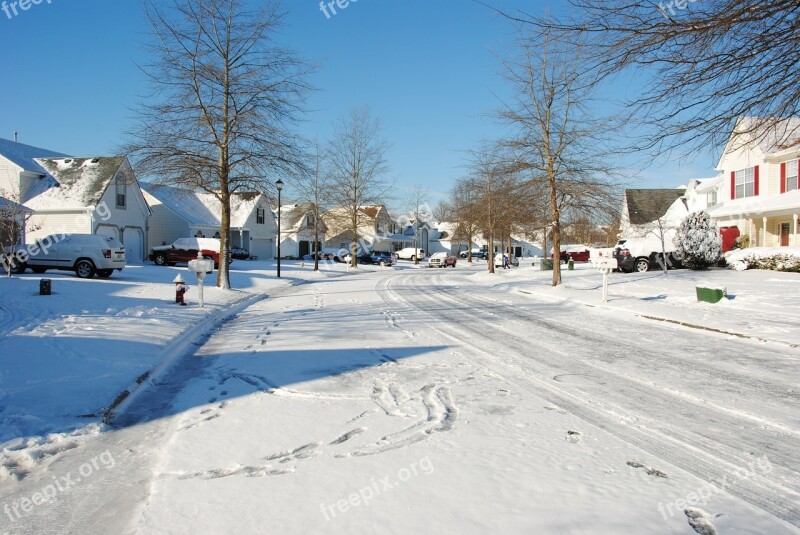 Winter City Snow Street Winter Background