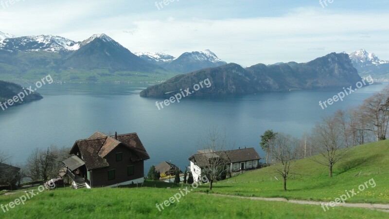 Switzerland Mountains Lakes Ponds Free Photos