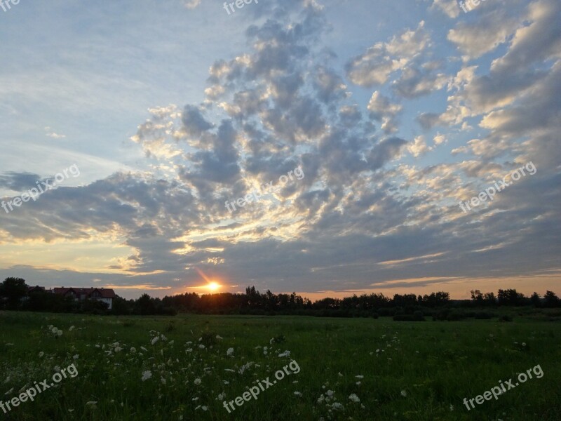 Kraków Poland Sunset Sky Clouds Free Photos