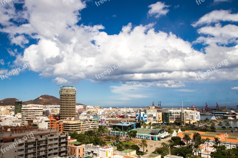 Las-palmas Canary Islands City Clouds Blue