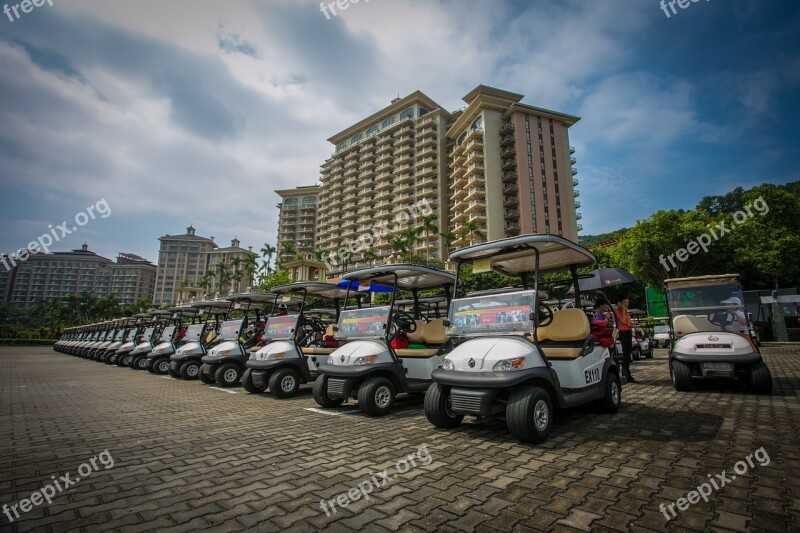 Golf Cart Golf Buggy Square Parking Lot