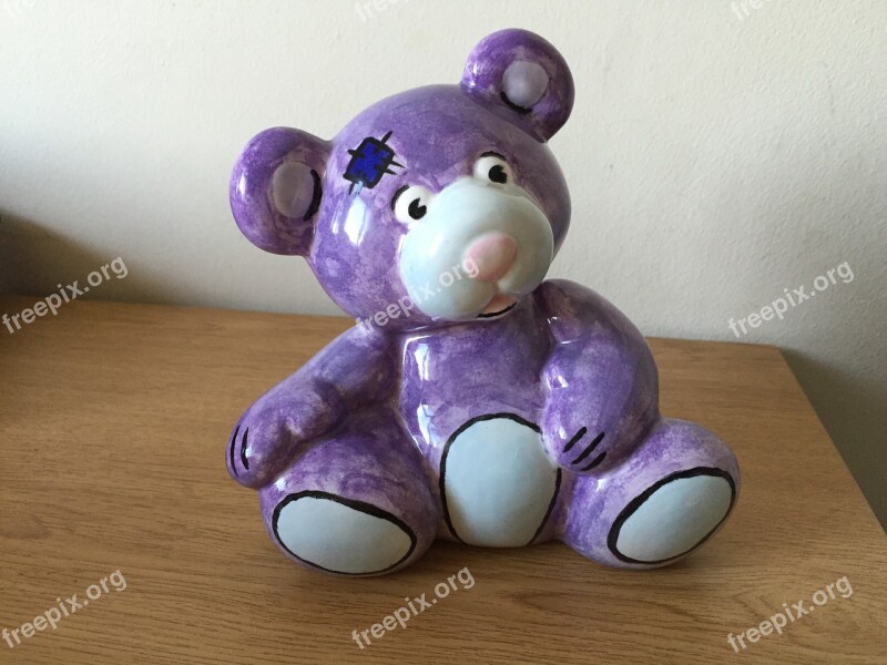 Teddy Bear Bear Purple Homemade Teddy