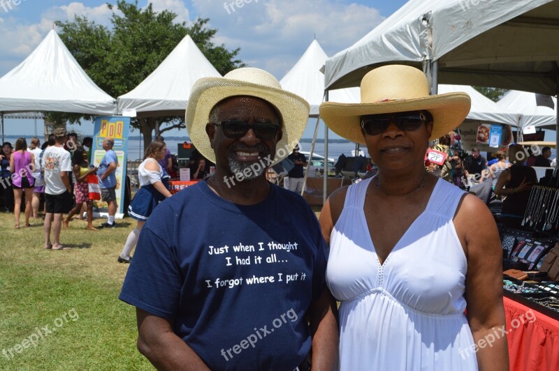 African American People Senior Couple Festival