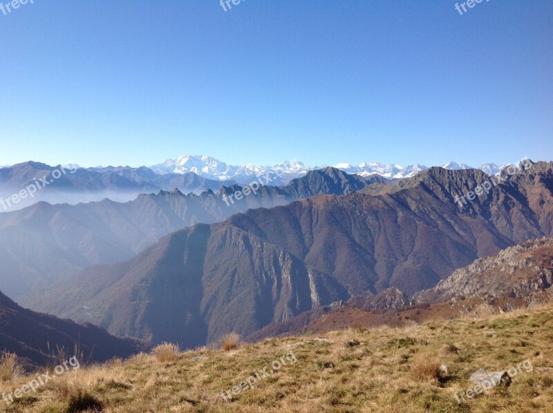 Mountain Monte Rosa Landscape Autumn Piancavallo