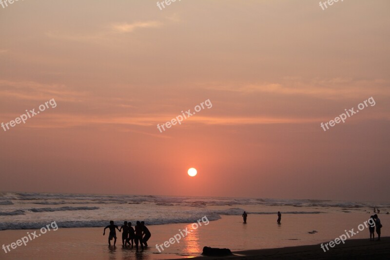 Sunset Beach Beach Sunset Sea Water