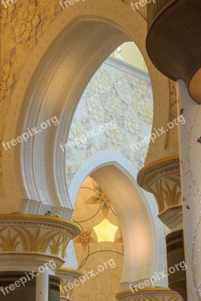 Inside Sheikh Zayed Mosque Abu Dhabi Interior Islamic Architecture