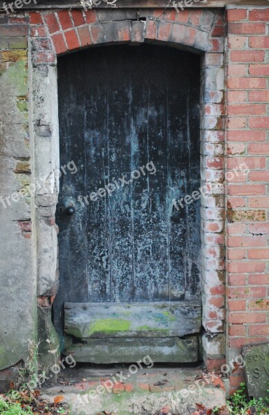 Door Old Broken Brick Wood